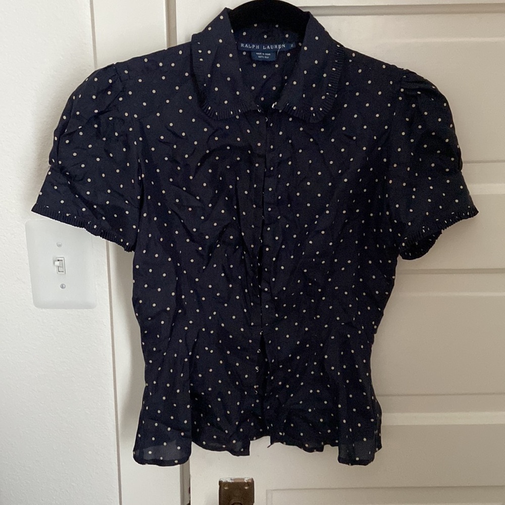 Ralph Lauren puff sleeved silk blouse